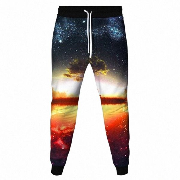 

summer arbor 3d printing men's casual loose jogging sports trousers outdoor fitness pants soft and breathable a1pm#, Black