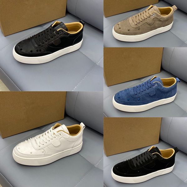 

2022 luxury designer casual shoes men women sneakers low flat spikes flats black blue suede silver diamond nice quality with box dust bag
