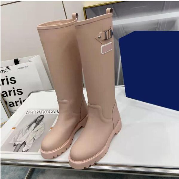 

fashion buckle studs engraved letter print rain boot shoe women territory flat half boots r ladies winter booties shoes337r, Black