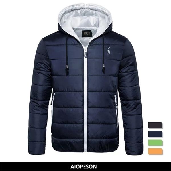 

mens down parkas waterproof winter jacket hoodied parka warm coat thicken zipper camouflage jackets 220919, Black