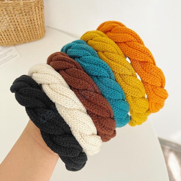 

fashion women's hair accessories handmade braided headband autumn solid color headwear hairband, Slivery;white