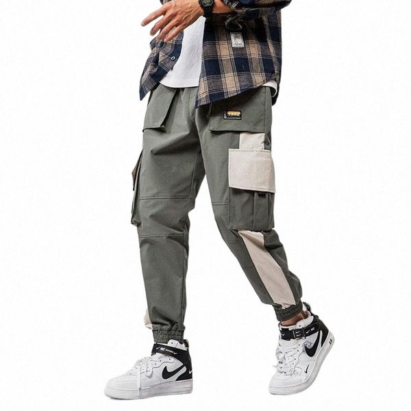 

men's pants 2021 spring plus size japanese hit color cargo p29 mens casual brand pant for men1 g03t#, Black
