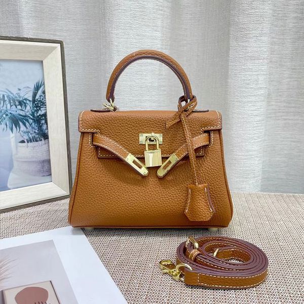 

tote handbag bag women crossbody bags shoulder handbags quality letter purse key lock catch cowhide leather designer brand classic flap wall