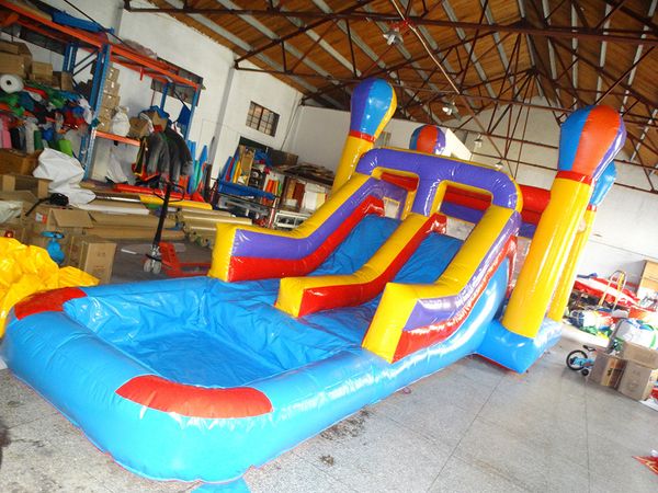 

outdoor games & activities 3 in1 inflatable bouncer slide combo with swimming pool