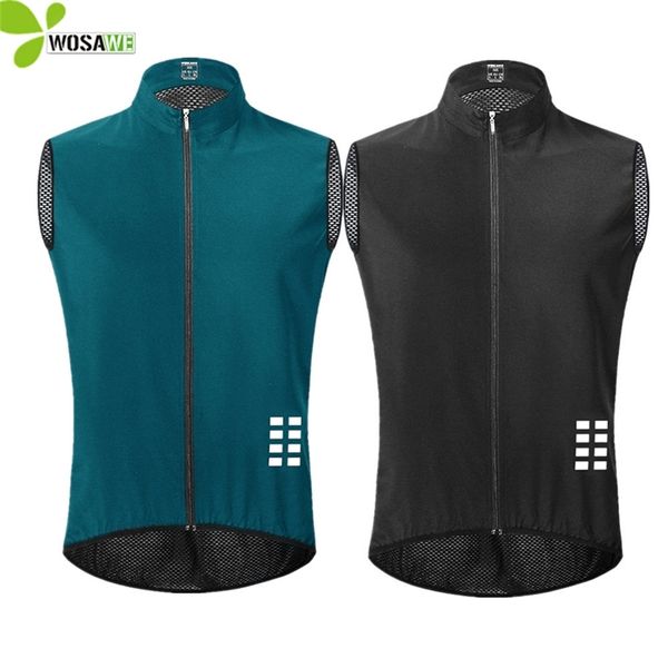 

men's vests wosawe breathable mesh cycling vest ultralight sleeveless jersey cycle gilet waistcoat thin reflective safety vest 4 color, Black;white