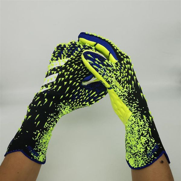 

new goalkeeper gloves finger protection professional men football gloves adults kids thicker goalie soccer glove2879, Black