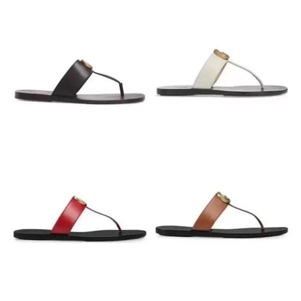 

designer slides summer sandals fashion men beach indoor flat flip flops luxury leather lady women shoes ladies slippers size 35-45231e245l, Black