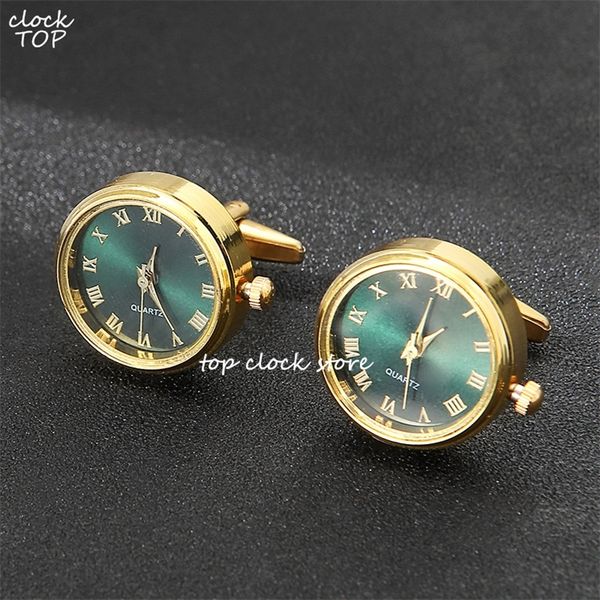 

cuff links functional watch links male manchetknopen horloge business man shirt suit pointer clock gold men anniversary gift 220916, Silver