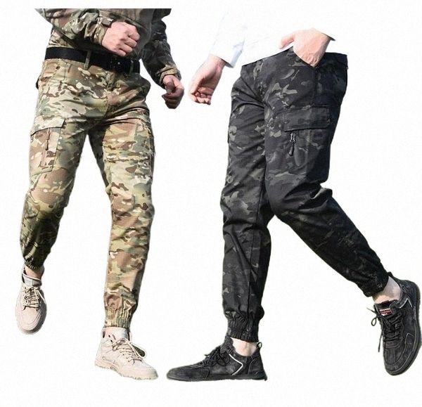 

men's pants tactical governor military multi pocket overalls clothing plus velvet slim outdoor camouflage leggings loose army p5z1#, Black