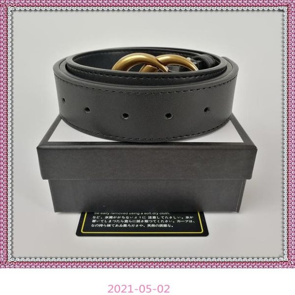 

2021 fashion big buckle genuine leather belt with box designer men women mens belts aaa55279d, Black;brown