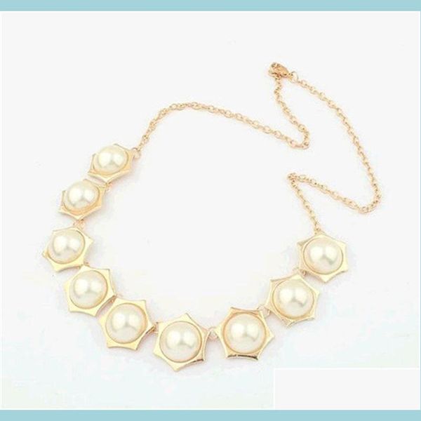 

pendant necklaces new fashion gold plated alloy hexagon round resin gem choker necklace c3 drop delivery 2021 jewelry necklaces pendan dhibm, Silver