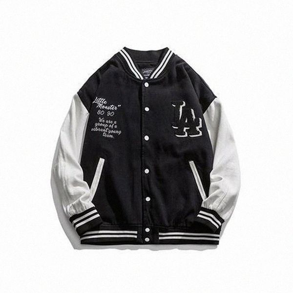 

men's jackets 2021 street retro embroidery baseball uniform jacket men and women trendy brand hip-hop loose wild casual couples v5al#, Black;brown
