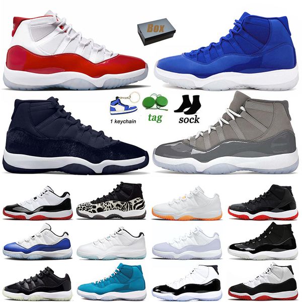 

new jumpman midnight navy 11s basketball shoes 11 with box high cherry cool grey white bred concord low 72-10 pure violet off mens womens re
