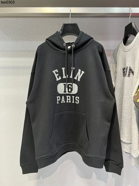 

ins fashion hoodie 2022 autumn winter new alphabet balencaigass number 16 pattern short hoodie, Black