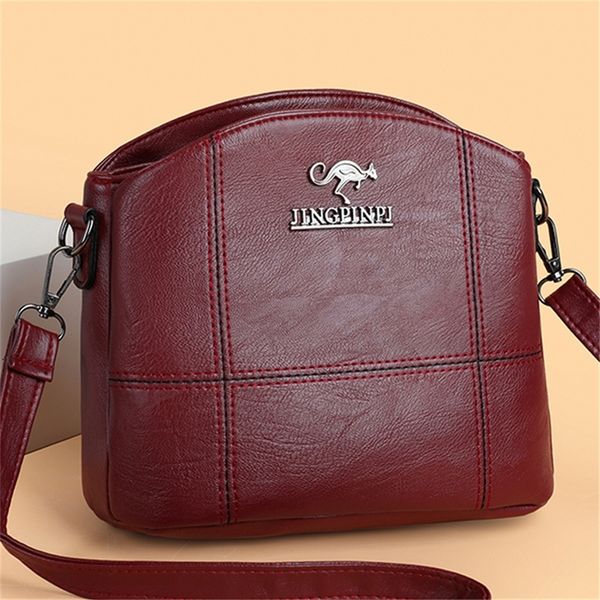 

evening bags solid leather small crossbody bags for women multipocket simple messenger bag designer casual shoulder bags sac a main 220919