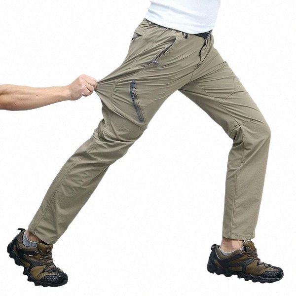 

men's pants men elastic waterproof multifunction nice summer active long trousers male sweatpants slim tactical -5xl1 p9v2#, Black