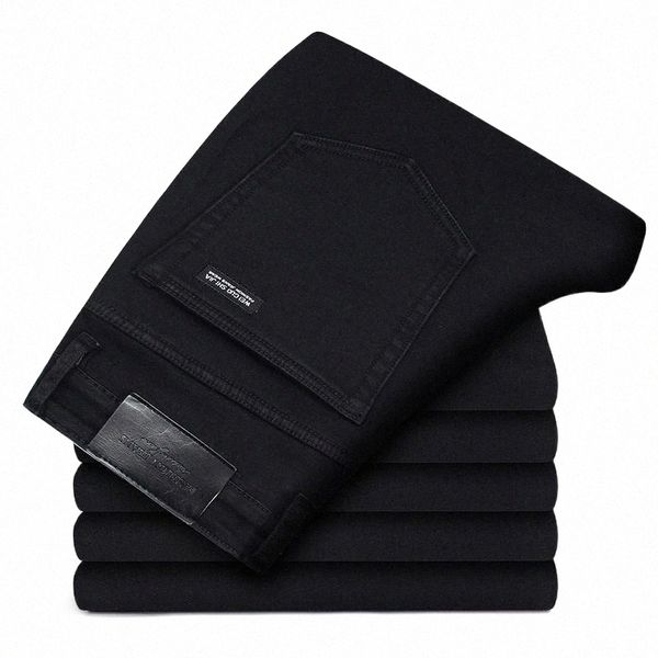 

men's jeans 2021 winter men warm gray elasticity thicken skinny plus velvet denim pants trousers male l7yl#, Blue