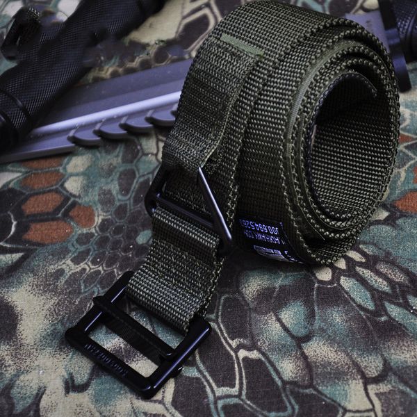 

outdoor tactical belt cqb men's canvas belts rappel rescue nylon belt, Black;brown