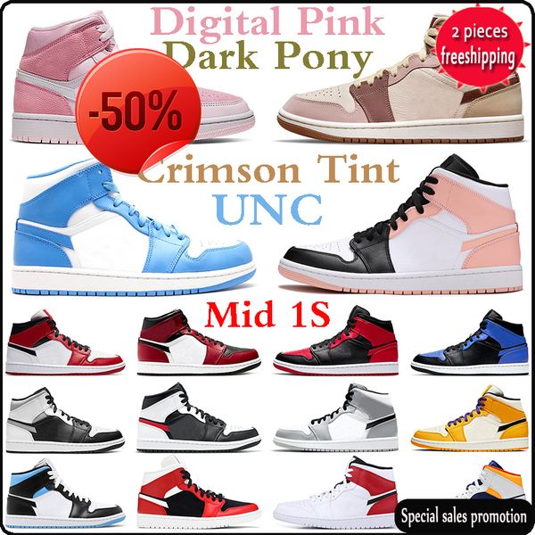 

jumpman 1 mid basketball shoes 1s men women chicago black toe bred shadow hyper royal digital pink fearless unc crimson tint south beach
