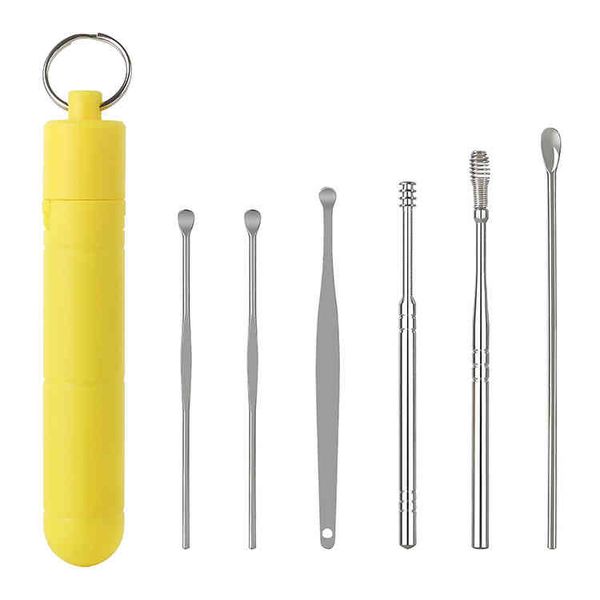 

6pcs/set ear care supply wax pickers stainless steel earpick remover curette pick cleaner ears spoon care clean tool vtmtb1753