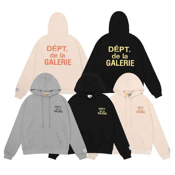 

designer cotton 2022 luxury men's hoodies galleryy depts gd autumn comfortable oversize sweater printed loose pullover sweatshirt uulh, Black