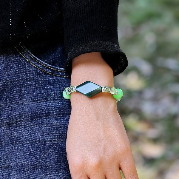 

bohemian retro style colorful crystal bracelet beach charm bracelet popular colorful beads bangle holiday birthday jewelry gift, Golden;silver