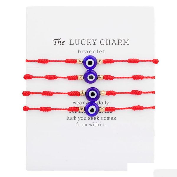 

link chain fashion 7 knot rope chain lucky evil blue eye charms bracelets for women men red stringthread couple friendship bracelet dhzwz, Black