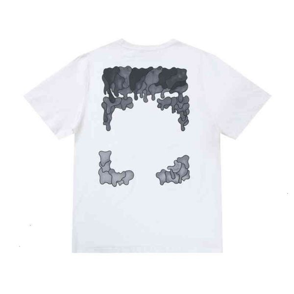 

offs brand mens t shirts designer classic back arrow melt gradient t-shirt luxury 3d letter print casual loose clothing women top, White;black