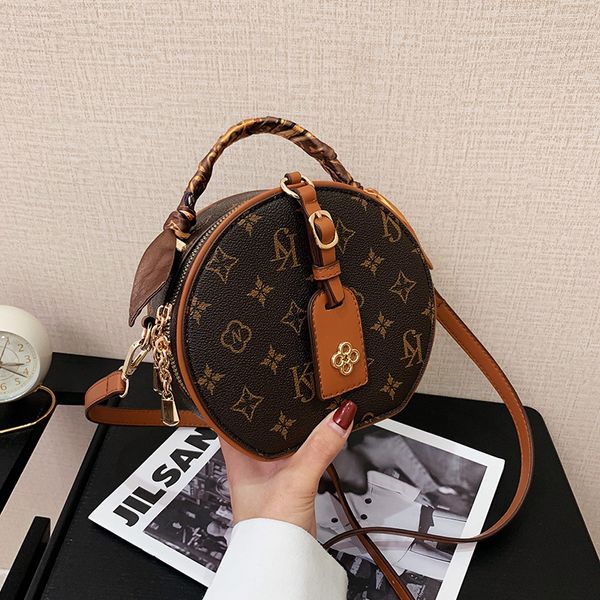

women's bag one shoulder messenger fashion alphabet round cake small round bags