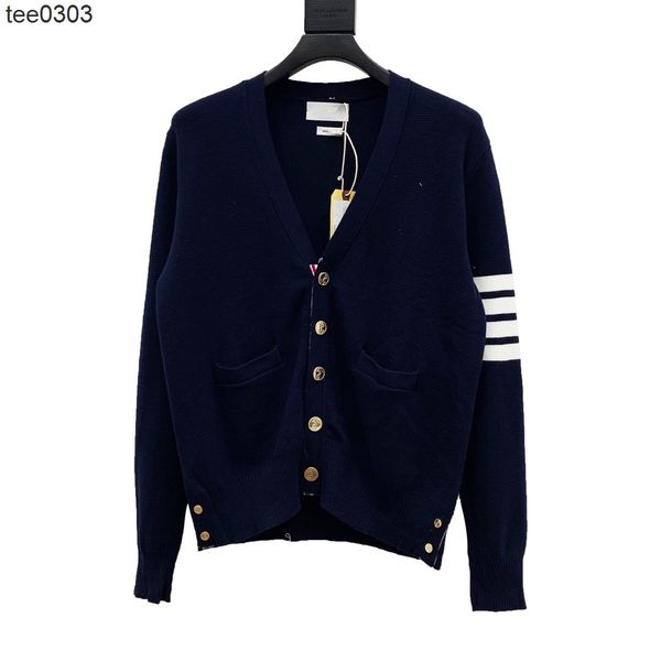 

autumn new tb cardigan men's and women's same men's slim classic 5-button four bar wool sweater, White;black