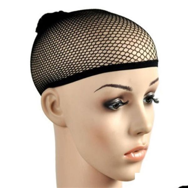 

wig caps 20 pcs new fishnet weaving wig cap stretchable elastic hair net snood caps black color hairnets acce rimmer dhfb3, Black;brown