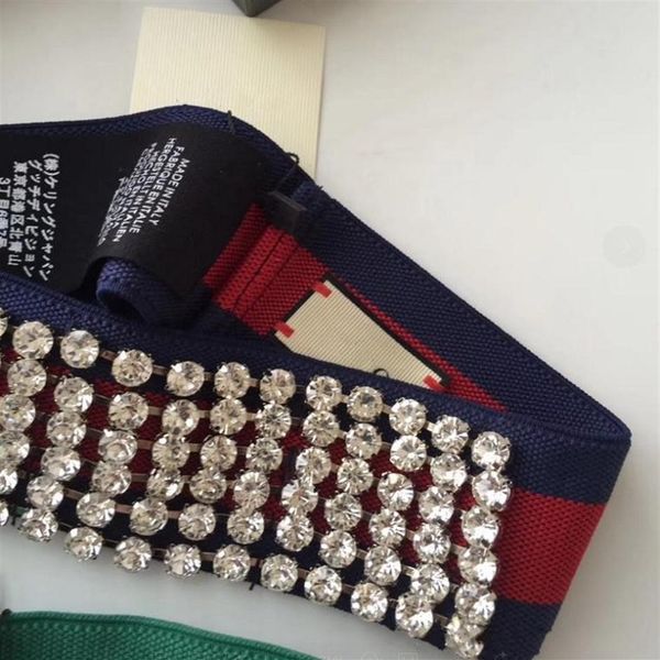 

fashion elastic stripe full crystal rhinestone headband runway headwrap green and red strap clear crystal pave women party wedding cock302n, Silver