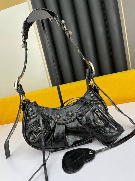 

luxury brand rivet real leather shoulder bags handbags new female bag for women with card holder and mirror 2334
