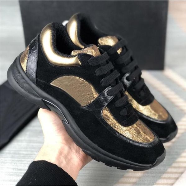 

vintage suede casual shoes men women boots calfskin designer sneakers fashion increasing platform shoe leather trainers with box vnhx, Black