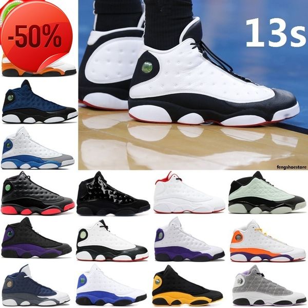 

new xiii 13 13s men basketball shoes hyper royal french blue linen island green obsidian bred midnight navy black cat del sol barons gym red