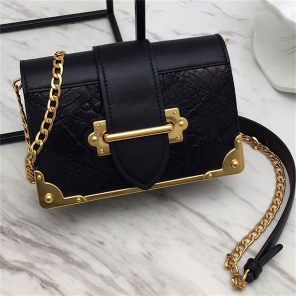 

prad cahier leather bag gold tone hardware metal lettering crocodile pattern luxury designer shoulder crossbody bags detachable adjustable s