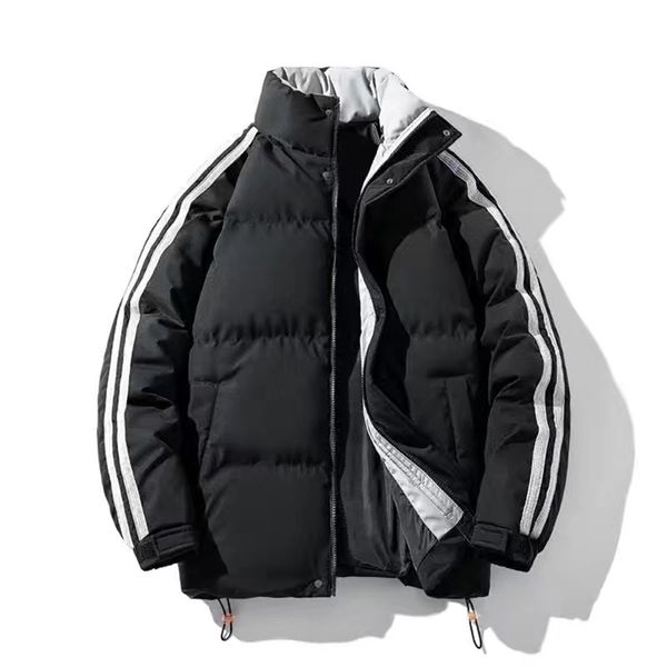 

mens down parkas winter warm jacket coat casual short thick cotton clothes stand collar padded plus size m6xl 220919, Black