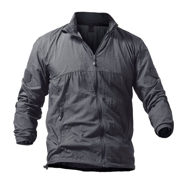 

men s jackets army skin tactical lightweight waterproof jacket men summer breathable thin hoody raincoat portable windbreaker 220916, Black;brown