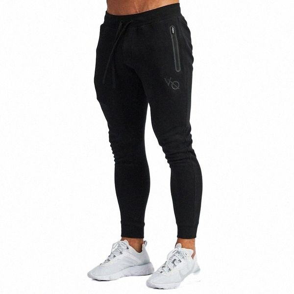

autumn streetwear fashion men's trousers cotton overalls casual pants jogger fitness sports zipper pocket men's1 p243#, Black