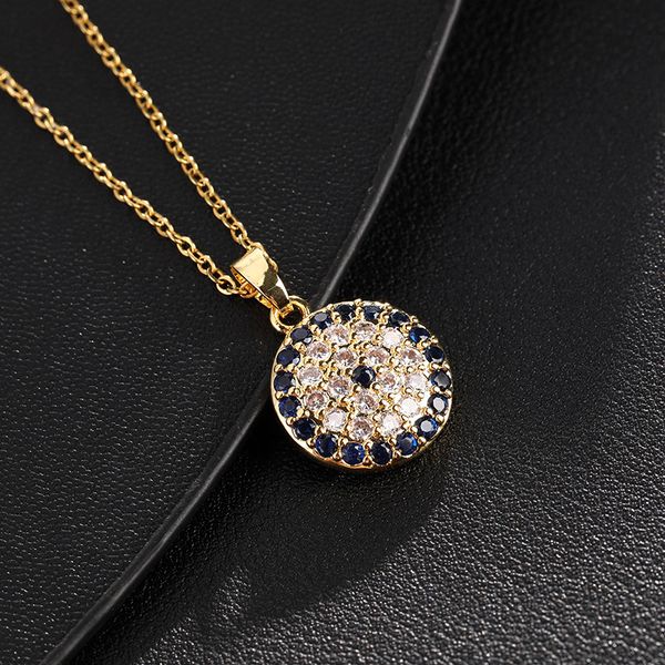 

s3210 fashion jewelry turkey evil eye necklace for women zircon blue eyes pendant choker necklaces, Silver