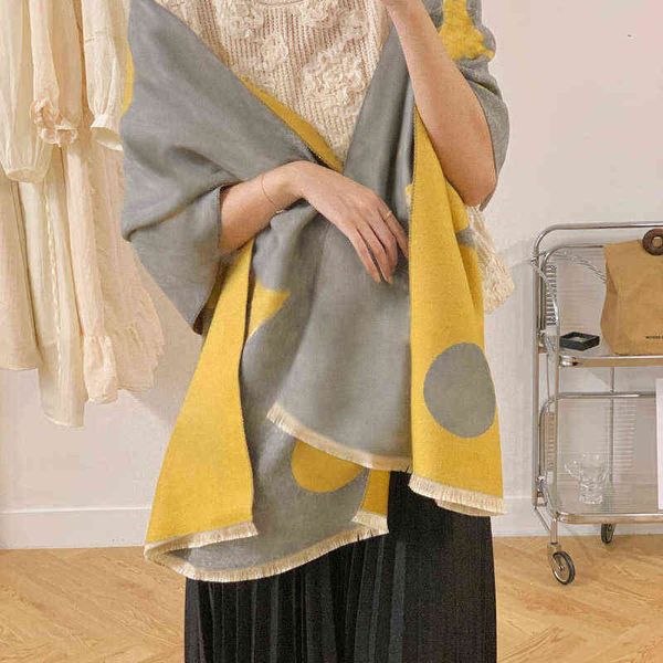 

bai cheng winter designer women scarf fashion letters geometric scarves lady shawl long neck scarfs cashmere scarves 7 colors with gift, Blue;gray