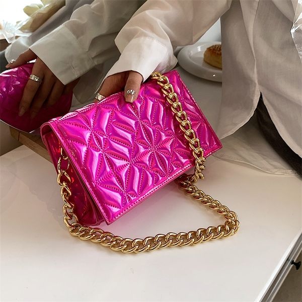 

evening bags luxury brand metal chain shoulder bag for women handbag clutch purses designer shiny evening tote 220919