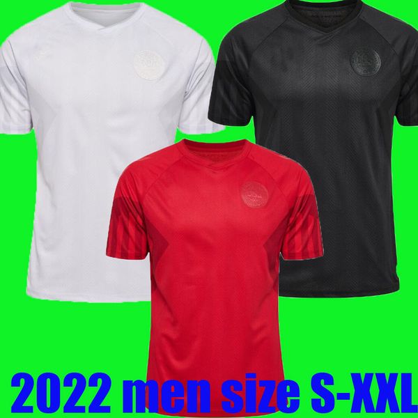 

2022 denmark soccer jersey eriksen limited edition home red away white third black 22 23 special hojbjerg christensen skov olsen braithwaite, Black;yellow