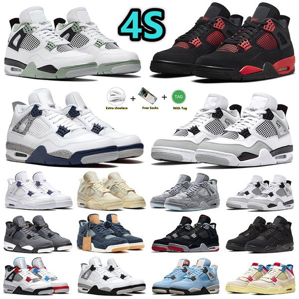 

jumpman 4 4s seafoam mens basketball shoes military black red thunder royalty bred black cat unc midnight navy white oreo infrared canvas