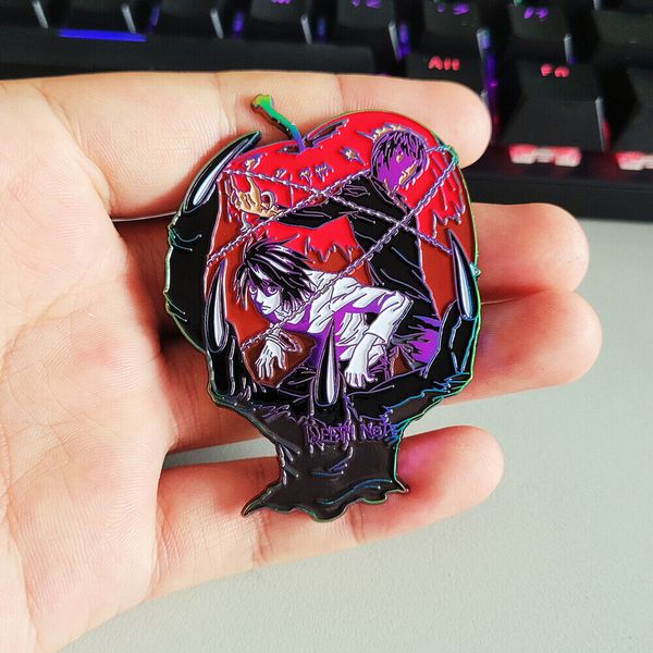 

medallion brooch death note l. lawliet yagami light killer metal gift, Gray