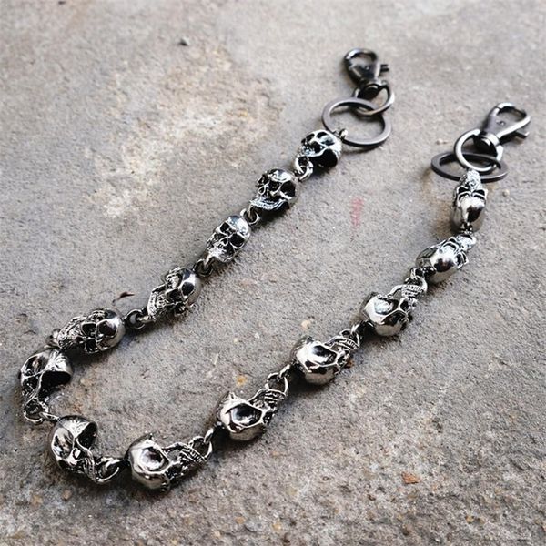 

key rings men jewelry heavy waist biker wallet chain rock jean metal pant dance chains skull trousers motorcyle hiphop chain access 220916, Slivery;golden