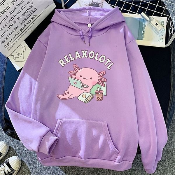 

women's hoodies sweatshirts axolotl boba milk tea hoodies korean style women clothes kawaii sweatshirt vintage cartoon graphic hoodie h, Black