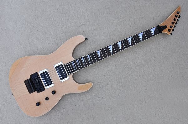 

factory custom electric guitar with flame maple veneer black hardwares scalloped rosewood fretboard hh pickups 24 frets can be customized