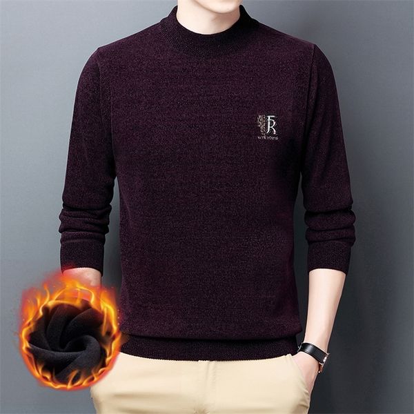 

men's sweaters fleece chenille men's sweater autumn winter knit half turtleneck thick warm base casual sweaters men fashion clothi, White;black
