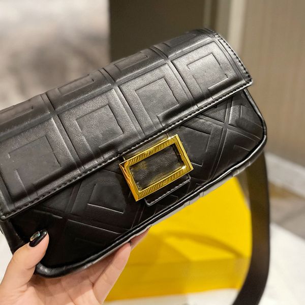 

designer women fe embossed baguette shoulder bag italy roma brand f relief letters crossbody handbags lady leather tote handbag luxurys desi